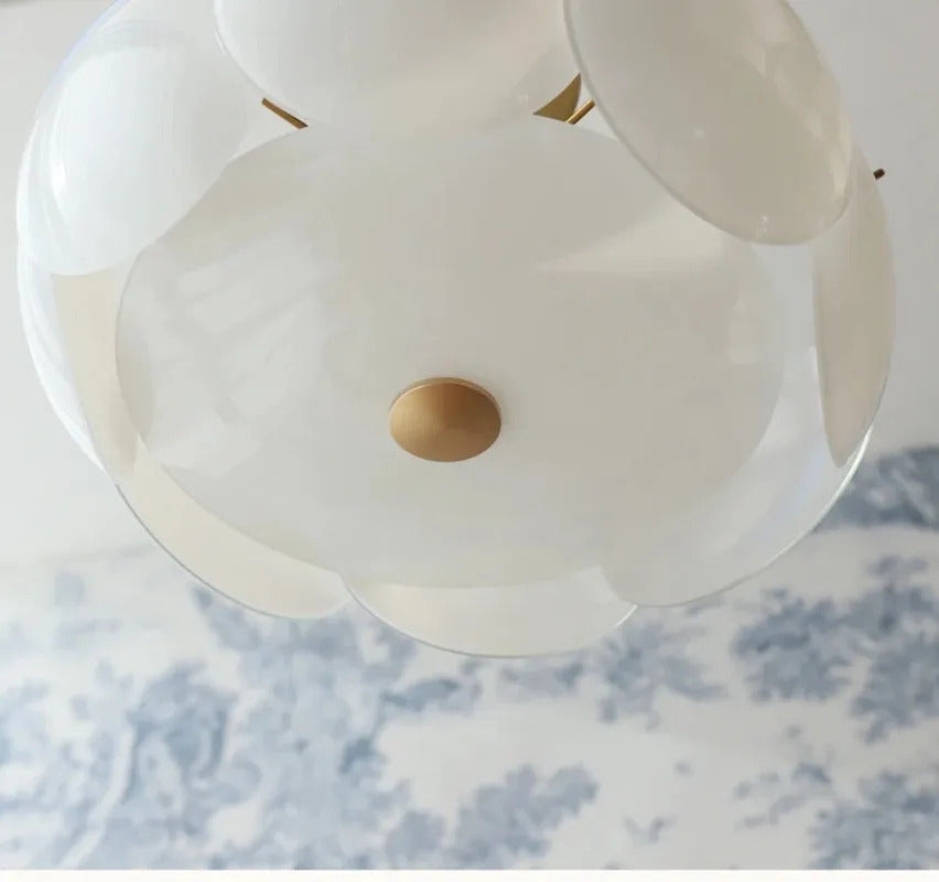 Glass Ceiling Light  Modern Cream White Ceiling Dining Room Bedroom Light