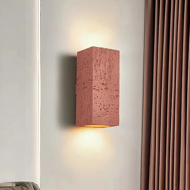 Nordic cave stone wall lamp Square outdoor Wall Lamp Cement Sconce Light LED