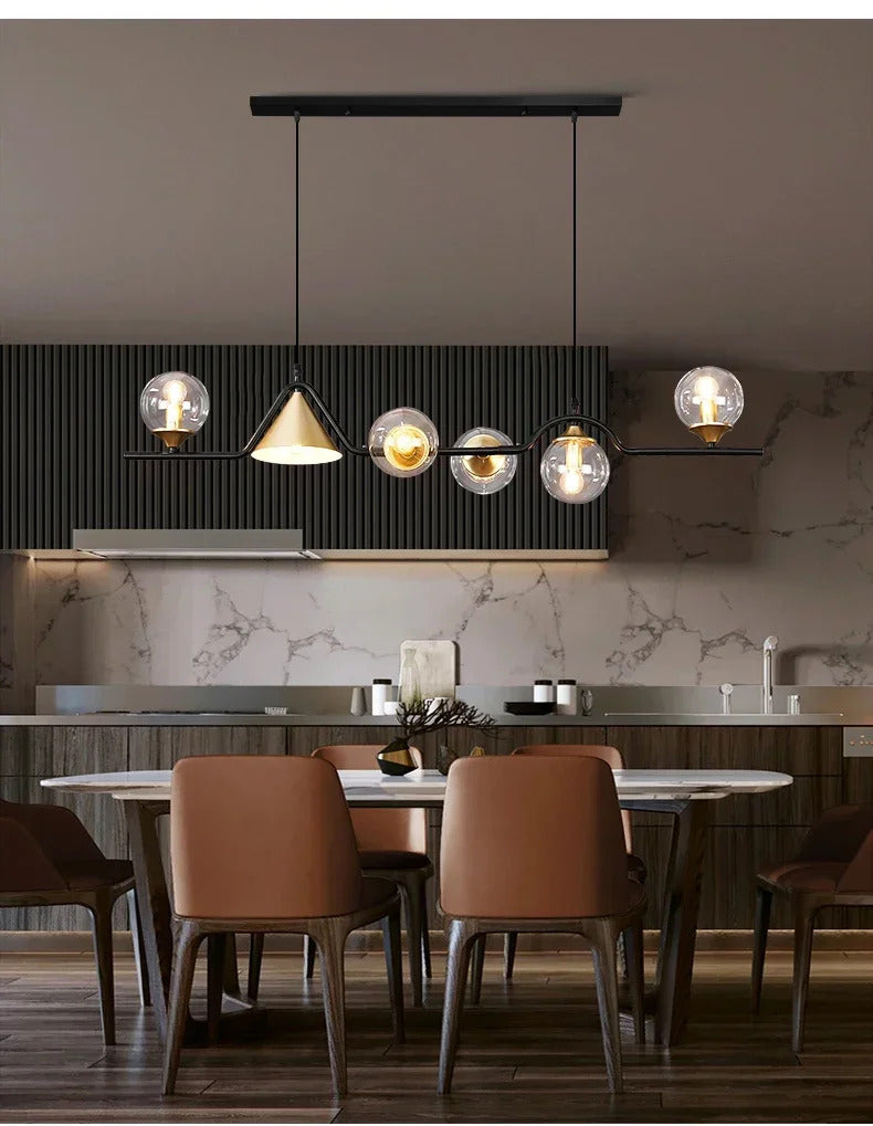 Lustre de vidro escandinavo, candeeiro suspenso, lustre de teto para cozinha e sala de jantar.