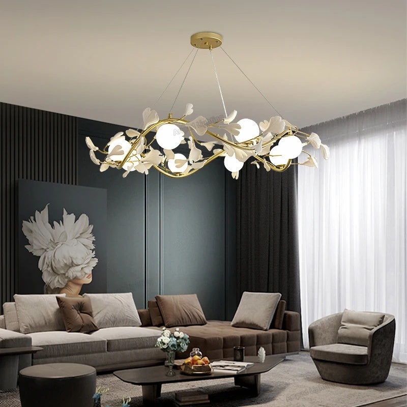 Ginkgo Orb Chandelier