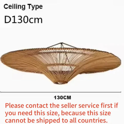 Large Wicker Pendant Lamp Wabi Sabi Style Rattan Chandelier