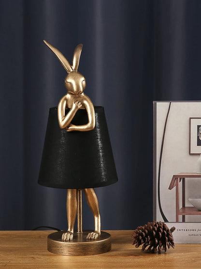 Nordic LED rabbit table lamp Designer resin rabbit desk lamp for study bedroom children's room reading led light bedside lamp