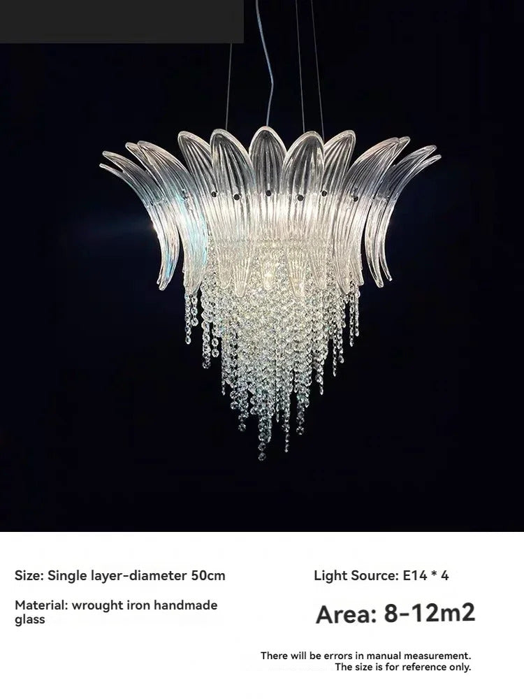 Modern Luxury Crystal Chandelier Hotel Villa Staircase Pendant Lamp