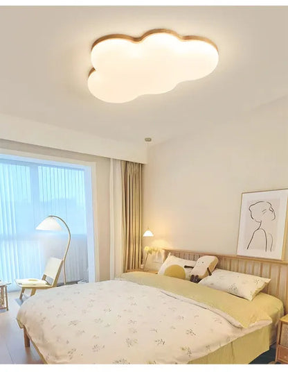 Modern Cloud Ceiling Light cute wooden cartoon Children's bedroom lighting