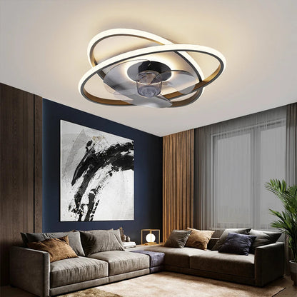 Modern bedroom decor led ceiling fan light lamp dining room remote control lamps