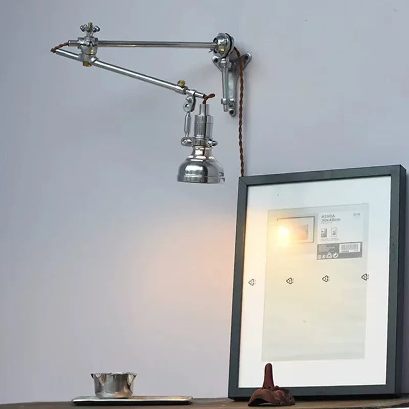 Bauhaus vintage silver wall lamp American Industrial Minimalist Adjustable wall lighting