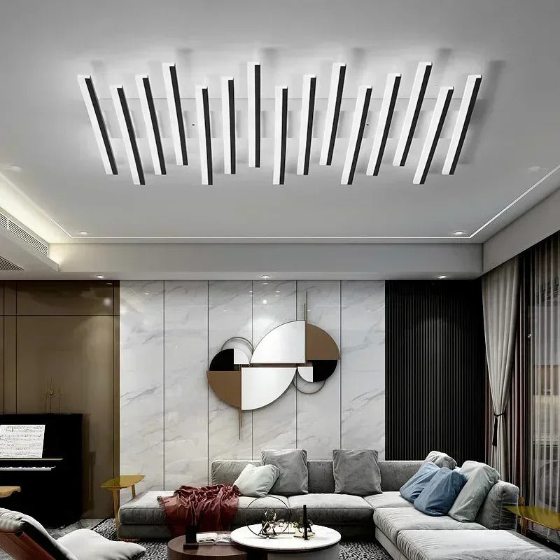Art Fishbone Line Acrylic LED Ceiling Lamp Living Room Bedroom Lighting
