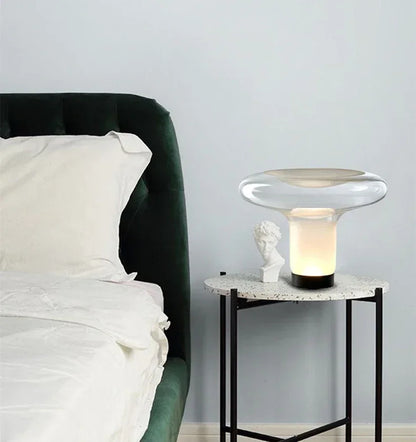 Light luxury designer glass desk lamp simple creative living room study bedroom warm bedside lamp LED art technology floor lamp