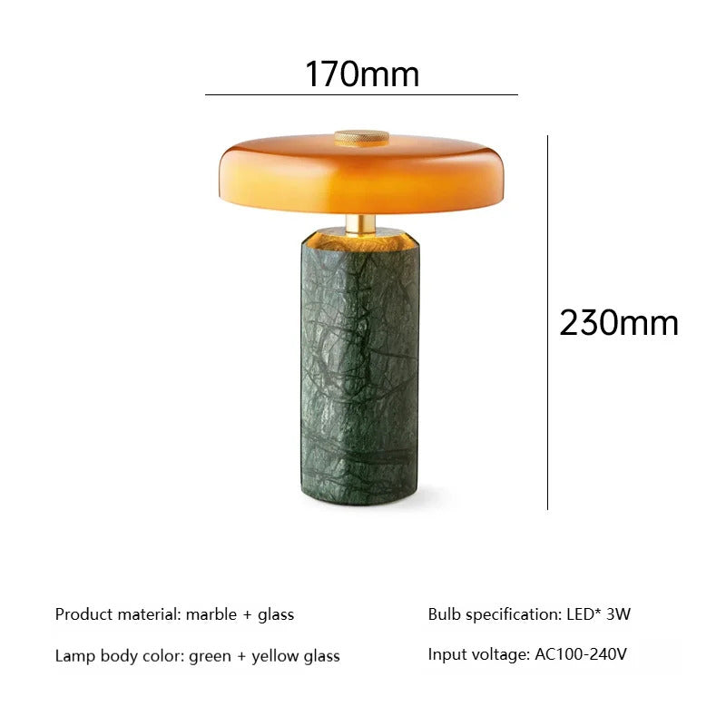 Marble luxury Table Lamps Danish Atmosphere LED Desk Light Charging Touch Switch lighting