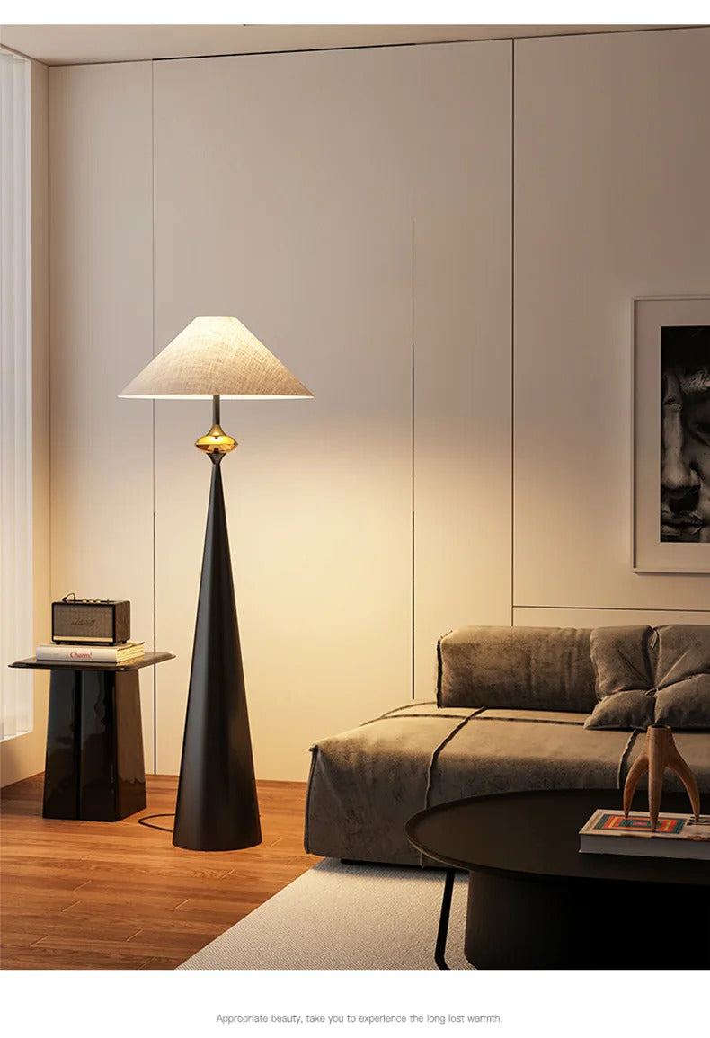 Wabi-sabi Floor Lamp Cloth Cover Art Decorative Bedroom Bedside Floor Light