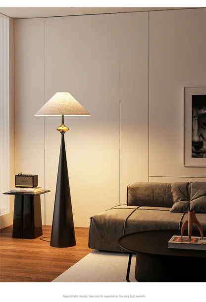 Wabi-sabi Floor Lamp Cloth Cover Art Decorative Bedroom Bedside Floor Light