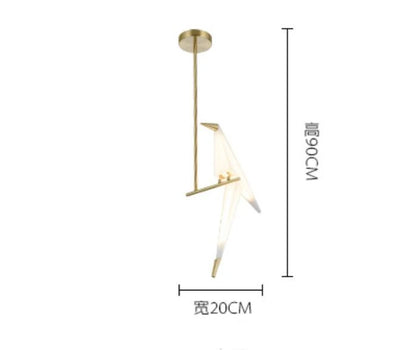 Perch Light Chandeliers designer bird lamps For Restaurant Children's Room paper cranes origami lamp bedroom room Swing light