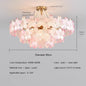 French Flower Crystal Chandelier Lamp Luxury Pink Glass Cream Petal Pendant Lights Living Room Bedroom Dining Room lighting