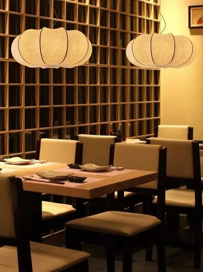 Japanese Style Wabi-sabi Style Silk Chandelier Retro Creative Bedroom Lamp
