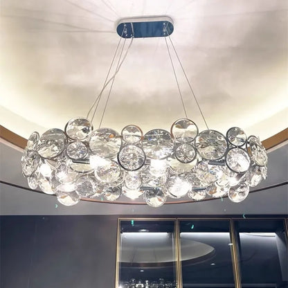 Chrome Round Crystal Chandelier