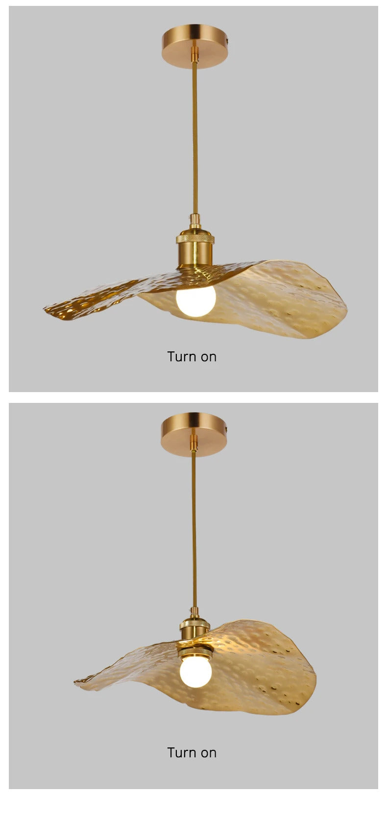 Hammered Brass Suspension Llight  retro pendant light
