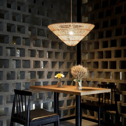 Nordic Umbrella Rattan Pendant Light Wabi sabi pendant lamp