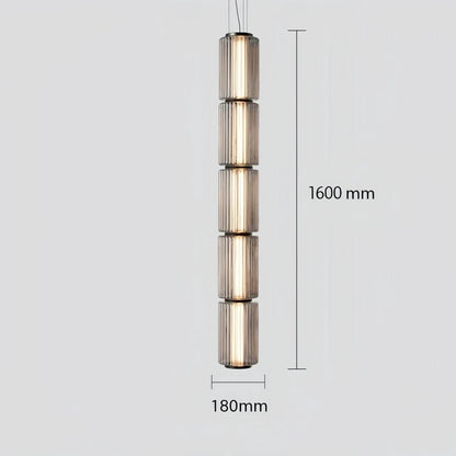 Restaurant Long Stripe Pendant Light Smoke Gray Glass Lampshade Nordic Led Hanging Light Living Dining Room Decor Pendant Lamp