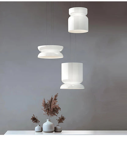 Italian Creative White Glass Shade Pendant Lights Nordic Led Bedside Lamp Round Hanging Lighting for Bar Dining Room Decor Light