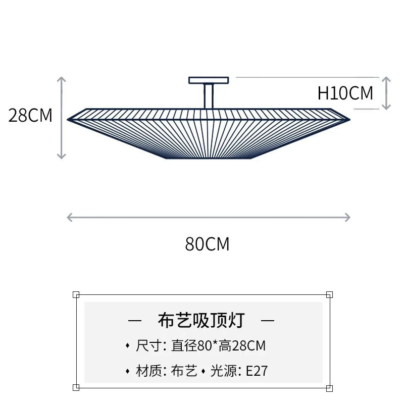 Round Whtie Fabric ceiling light Siam ceiling lamp