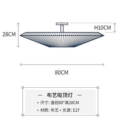 Round Whtie Fabric ceiling light Siam ceiling lamp