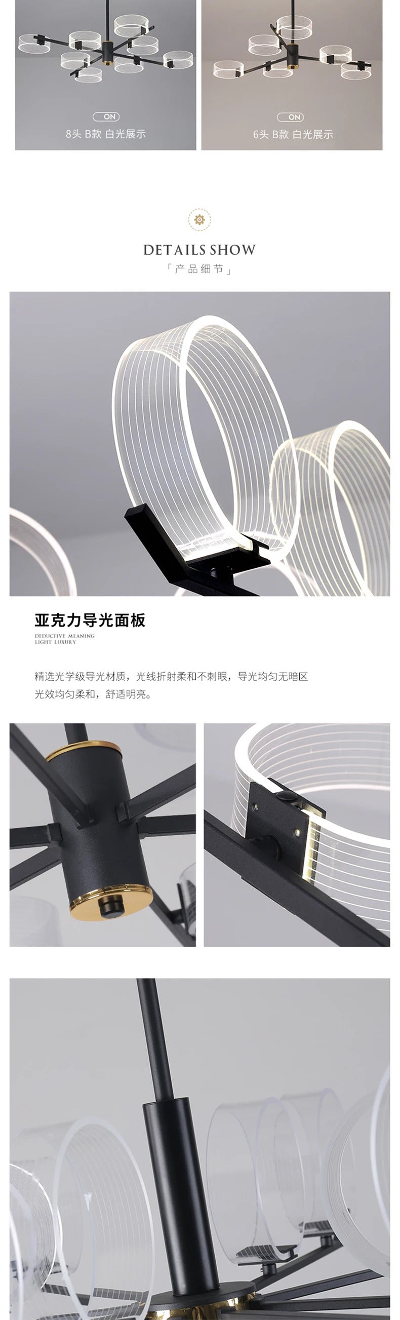 Acrylic LED Chandeliers modern retro lamp hanging