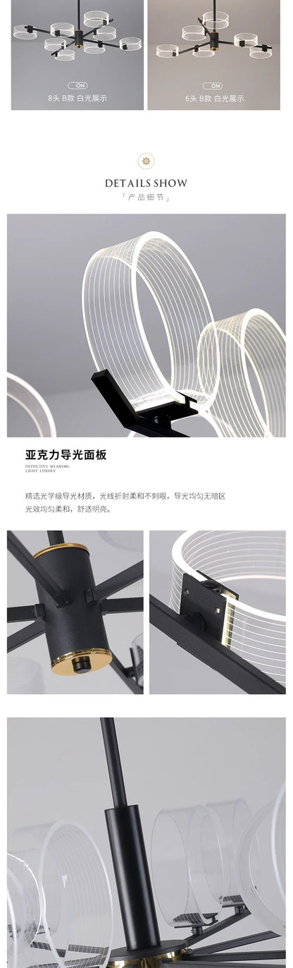 Acrylic LED Chandeliers modern retro lamp hanging