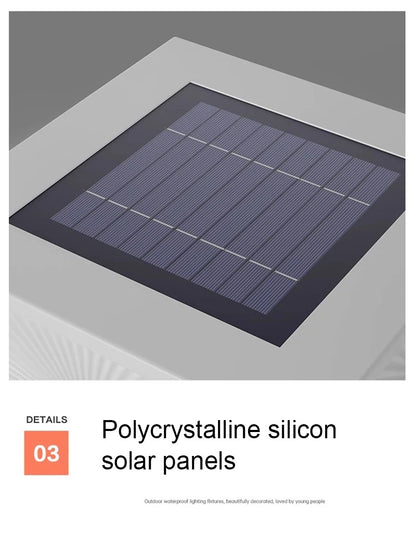 Solar Pillar Lights Villa Outdoor Waterproof  LED Wall Lamp  Gate Garden Lighting