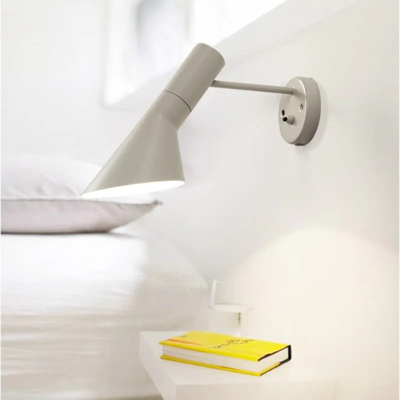 Nordic Minimalist Bedside Wall Lamp Black white Iron Sconce Industrial Retro wall light