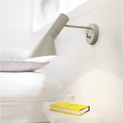 Nordic Minimalist Bedside Wall Lamp Black white Iron Sconce Industrial Retro wall light