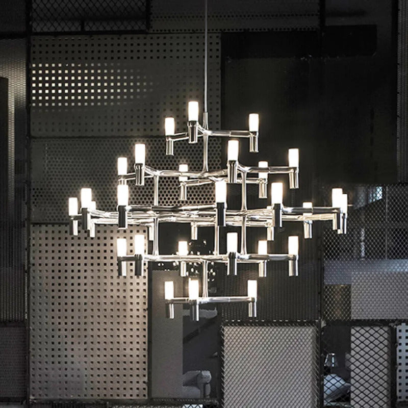 Crown Major Chandelier Nordic Tube Silver Chandelier Modern Led Luxury Chandelier