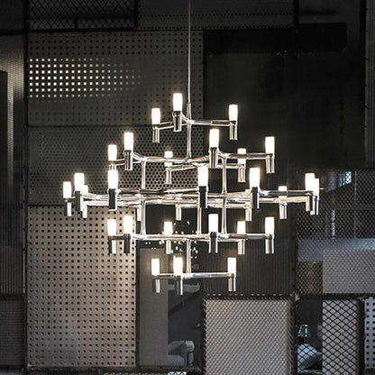 Crown Major Chandelier Nordic Tube Silver Chandelier Modern Led Luxury Chandelier