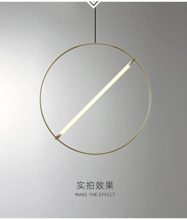 Round Suspension lamp Post-modern ring pendant light