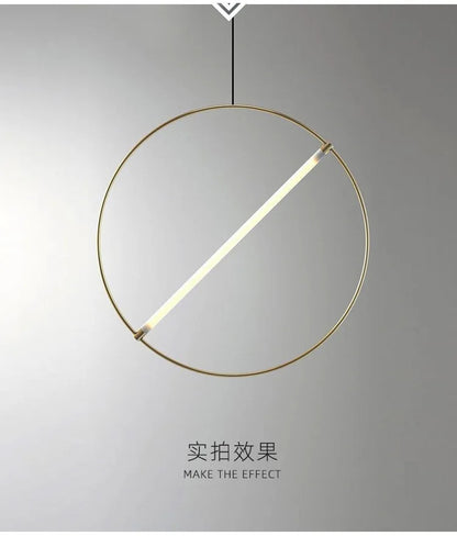 Round Suspension lamp Post-modern ring pendant light