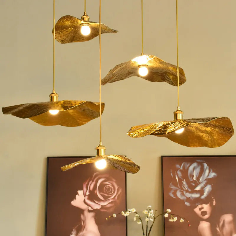 Hammered Brass Suspension Llight  retro pendant light