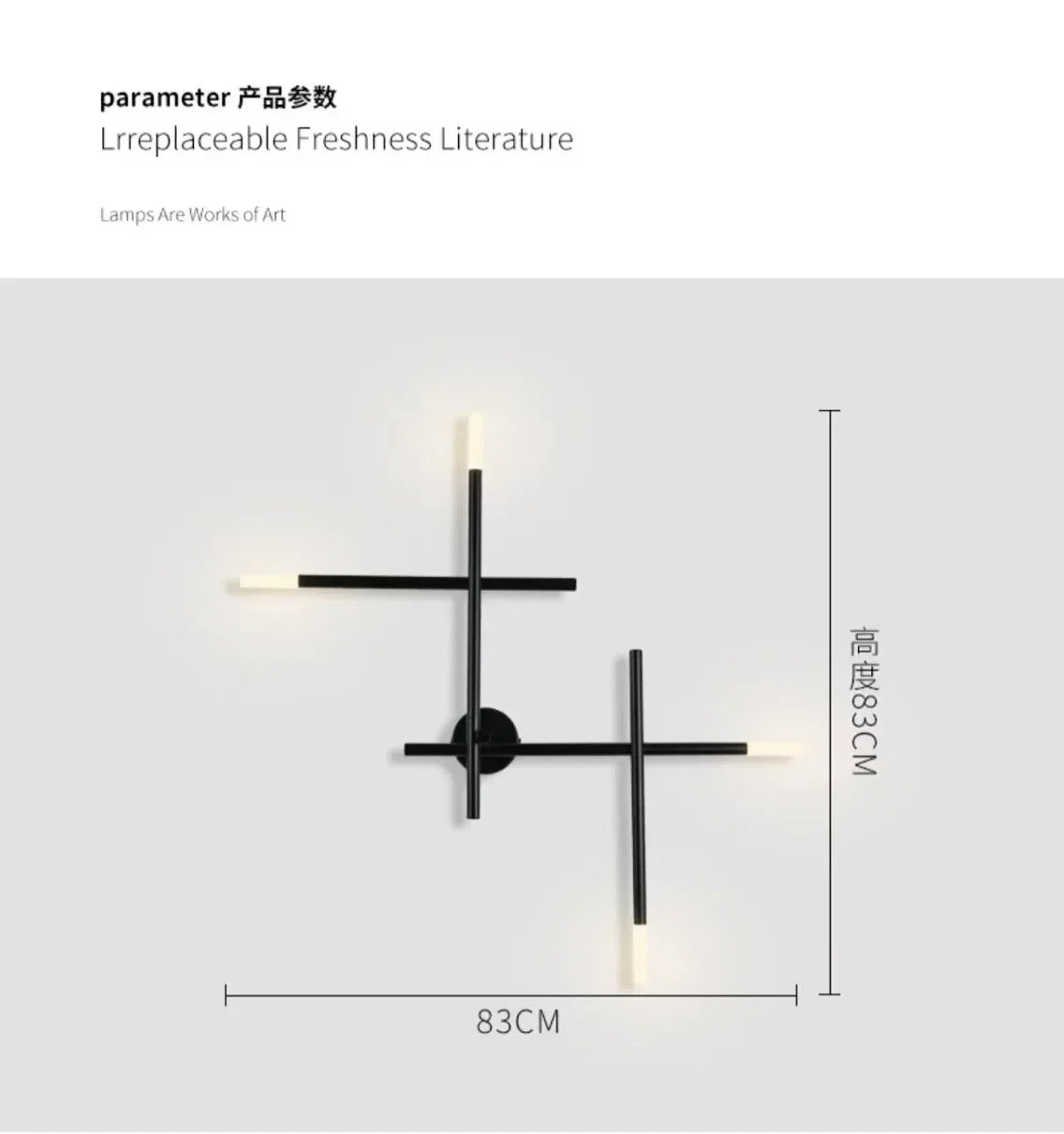 Nordic line Art Wall Lamp Modern Minimalist Creative Cross Shaped Sconce light