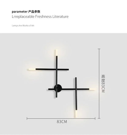 Nordic line Art Wall Lamp Modern Minimalist Creative Cross Shaped Sconce light