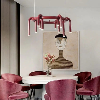 Nordic U-shaped Pendant lamp water pipe long strip Chandelier