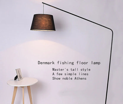 Nordic Black Fishing Floor Lamps for Living Room Sofa Corner Standing Lights
