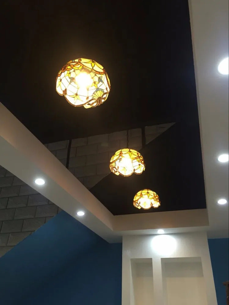 Nordic Tiffany chandelier Kitchen Dining room hallway handmade glass chandelier