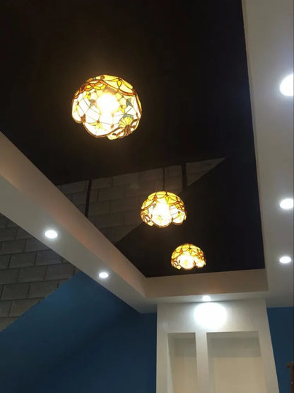 Nordic Tiffany chandelier Kitchen Dining room hallway handmade glass chandelier