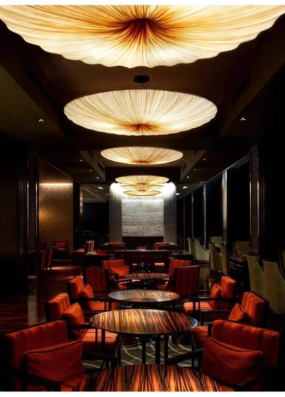 Nordic Wabi Sabi Cloth Ceiling Chandelier Lustre Restaurant Hanging Lamps