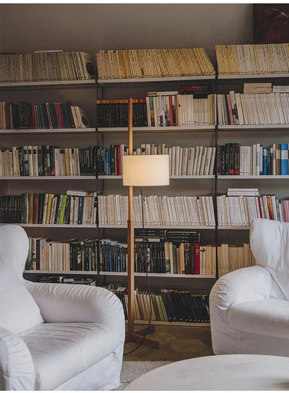 Japanese Fabric Liftable adjustable floor lamp reading floor lamp