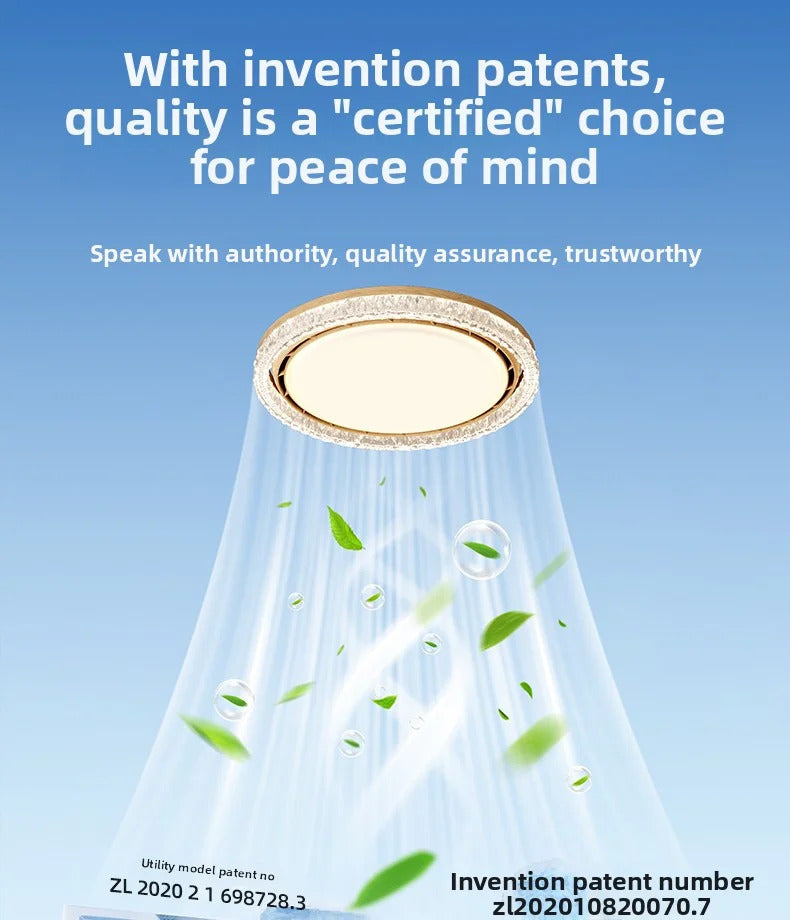 Light Luxury Bladeless Fan Light Modern Minimalist Creative Room Ceiling Light