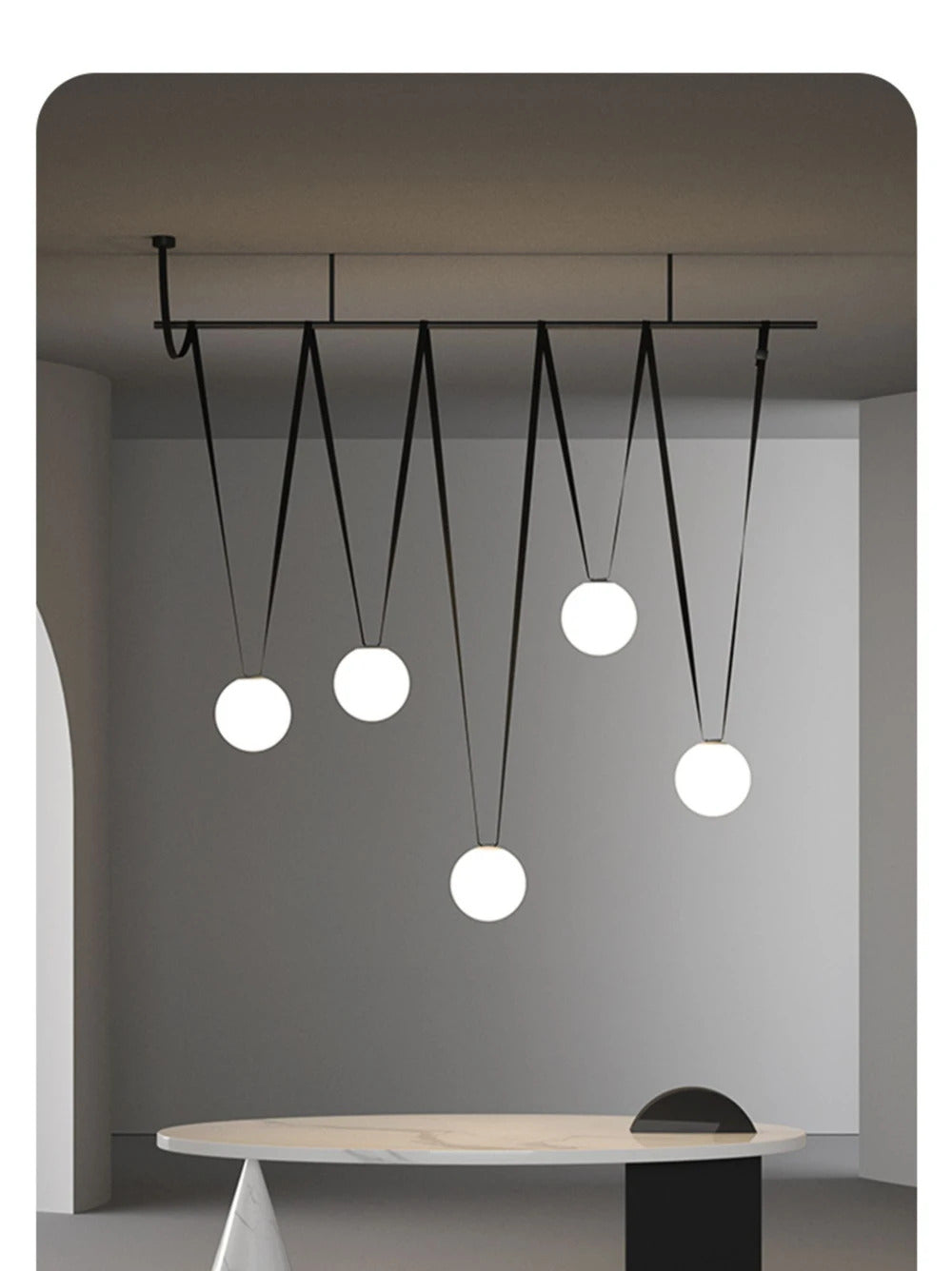 PLUSMINUS LED Belt Pendant lamp Trendy glass ball light