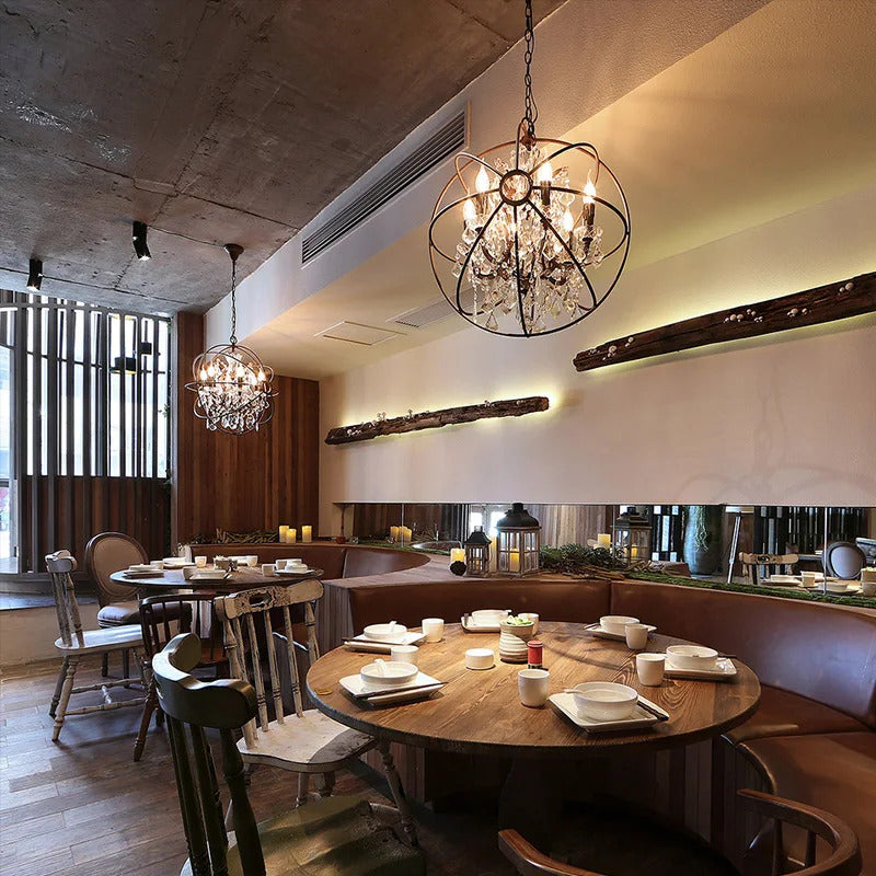 Rustic Orb Chandelier farmhouse kitchen Island light