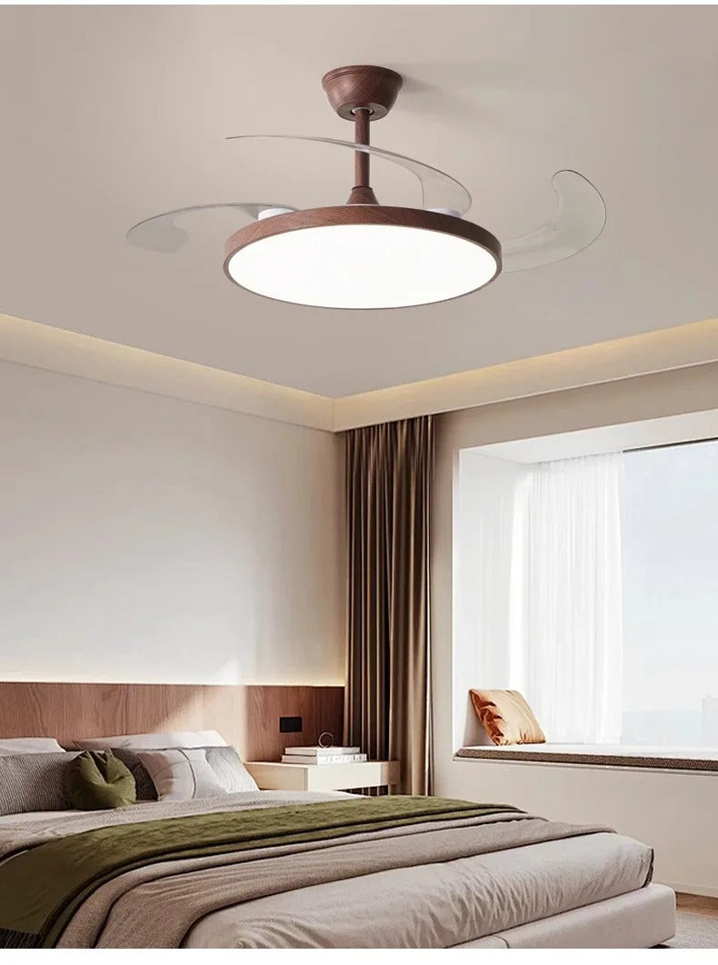 Ceiling Fan With Light Modern Remote Smart Invisible Ceiling Fan Bedroom Lamp