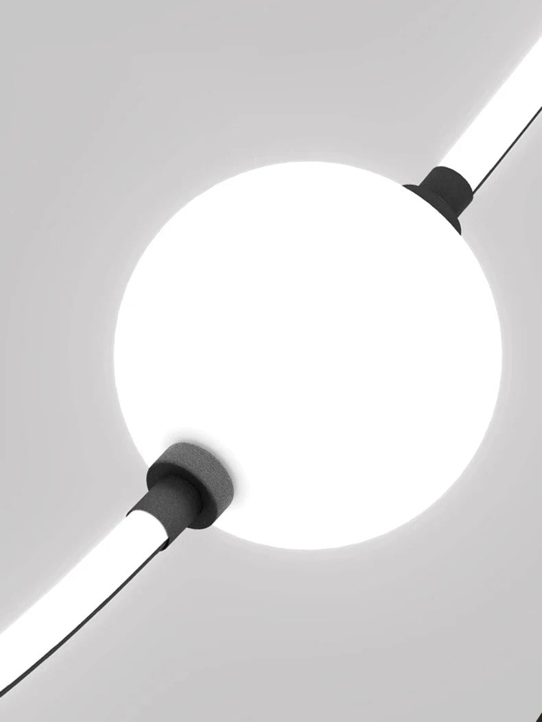 Postmodern glass ball chandelier nordic led curve light Dimmable staircase lamp