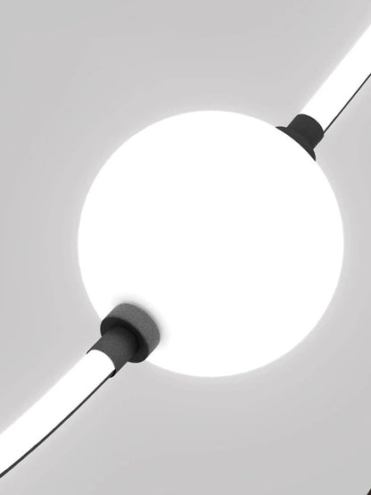 Postmodern glass ball chandelier nordic led curve light Dimmable staircase lamp