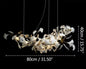 Luxury Ceramic Ginkgo Leaf Chandelier Gold Branches Chandelier